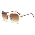 Luxury Fashion Retro ocean lens colorful gradient sunglasses for women